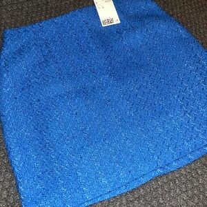 Blue Tweed Mini Skirt